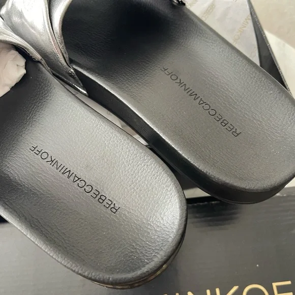 Rebecca Minkoff New Silver Samara Slide size 6.5 - Picture 2 of 3